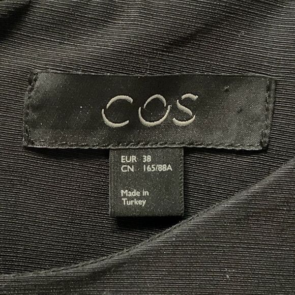 COS Black Custom Altered Long Puff Sleeve Shift Dress EU 38 - Picture 7 of 8